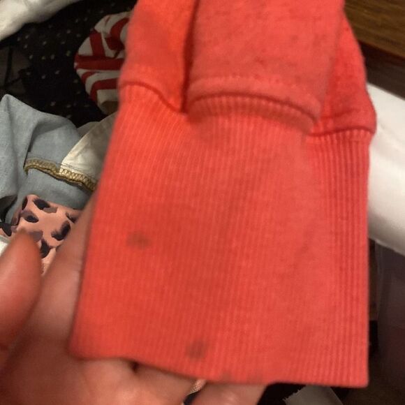 Pam & Gela LF Women's Coral Pink Zip Front Fleece Hoodie Fair Condition Small - Picture 10 of 13